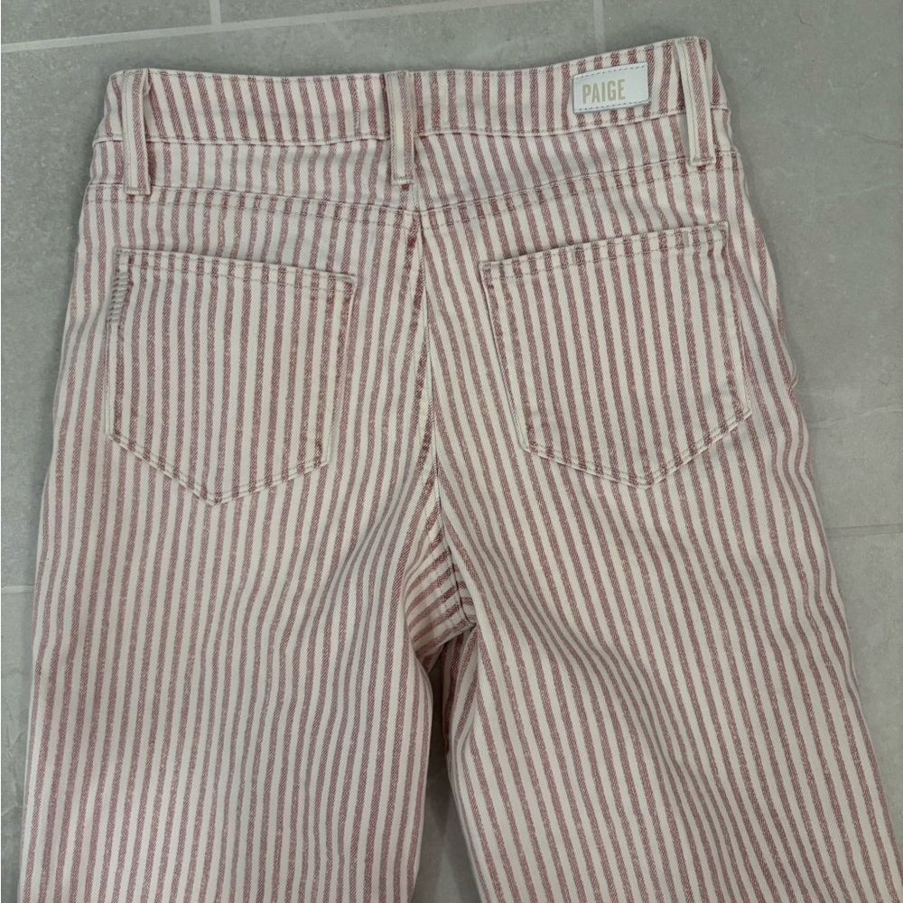 Paige Nellie Culotte Cropped Wide Leg Jeans in Blossom Pink Stripe Size 25 - Picture 5 of 8